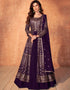 elegant dark purple real georgette designer party wear readymade salwar suit with dark purple real georgette ie-9889 Front View